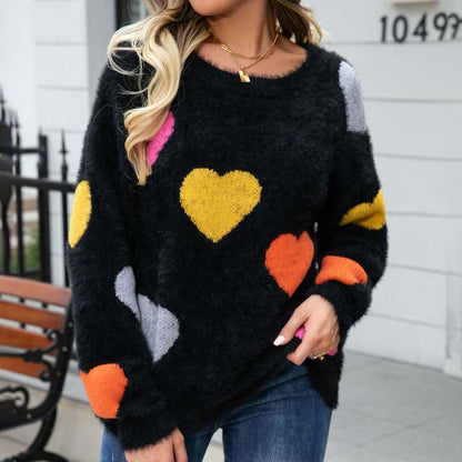 Pull à cœurs pour femmes