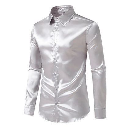Chemise en soie élégante slim pour homme