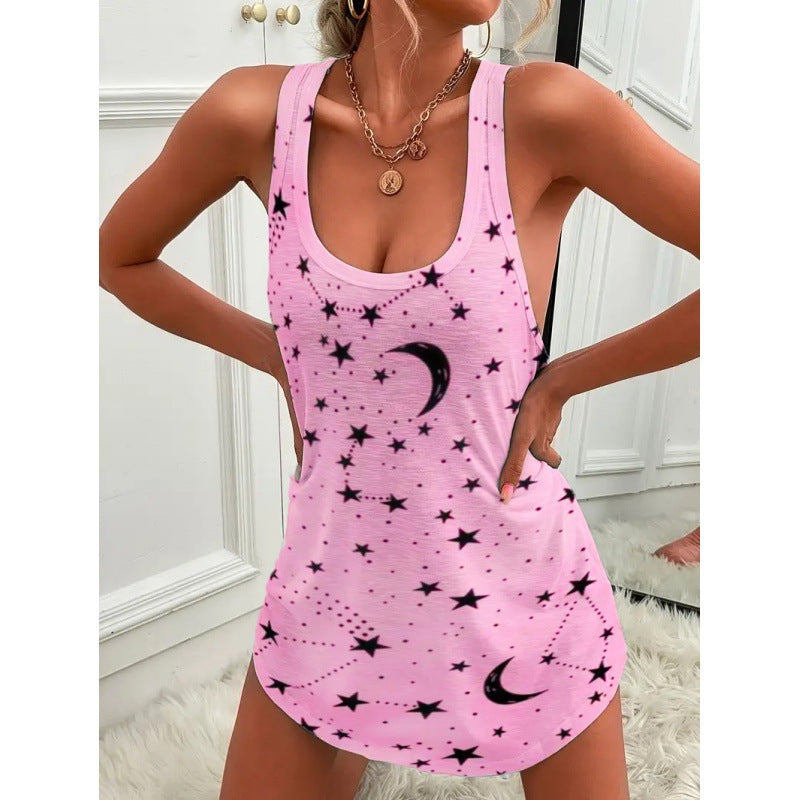 Débardeur femme motifs étoiles romantiques