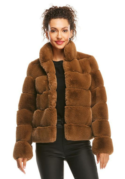Veste d'hiver femme rembourrage duvet col montant
