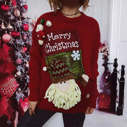Weihnachts-Pullover Damen Festlich 3D Motive - IdealeKleiden