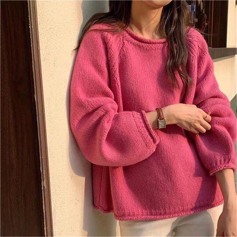 Femmes Pull ample confortable en coton doux