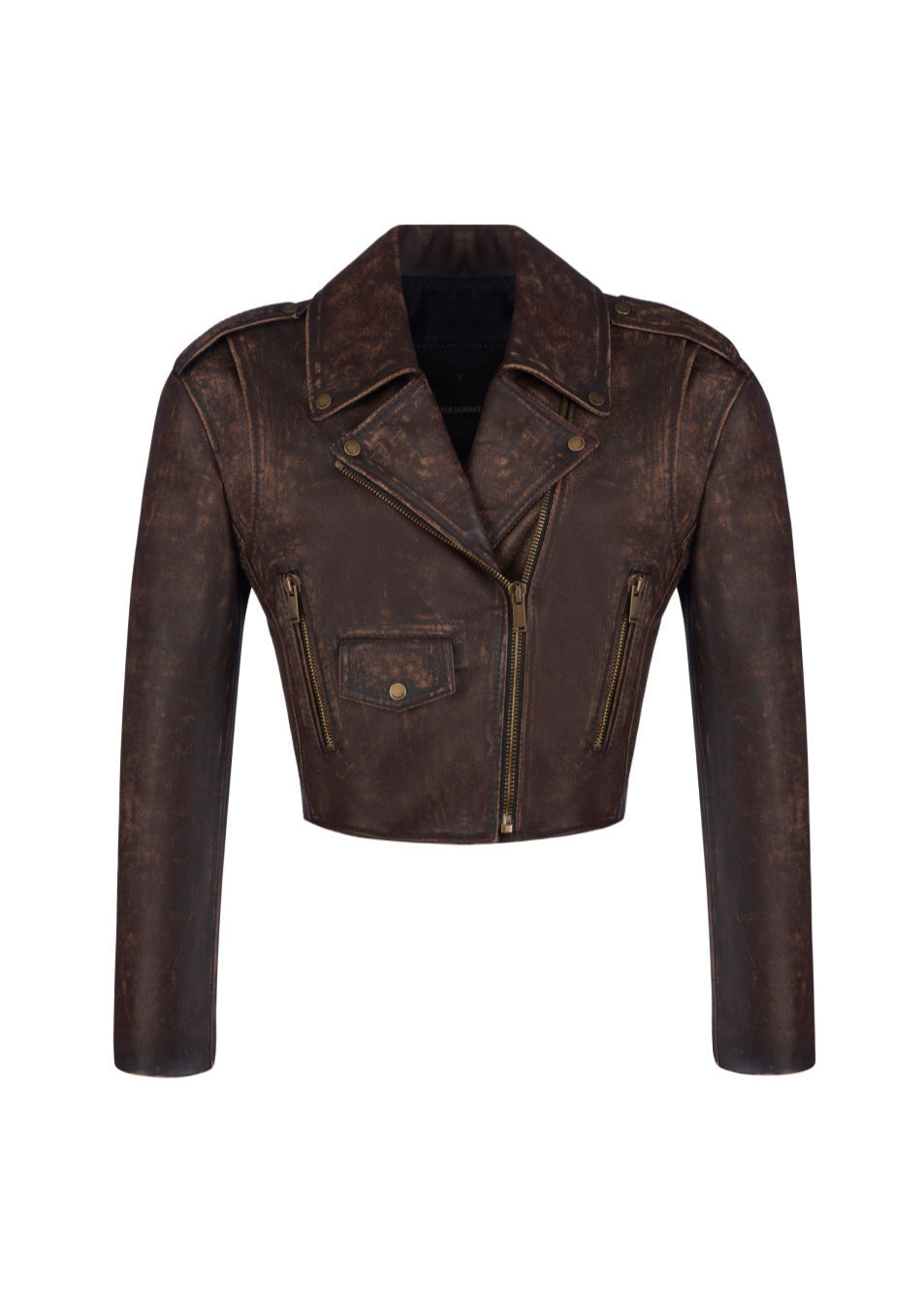Blouson motard en cuir coupe courte
