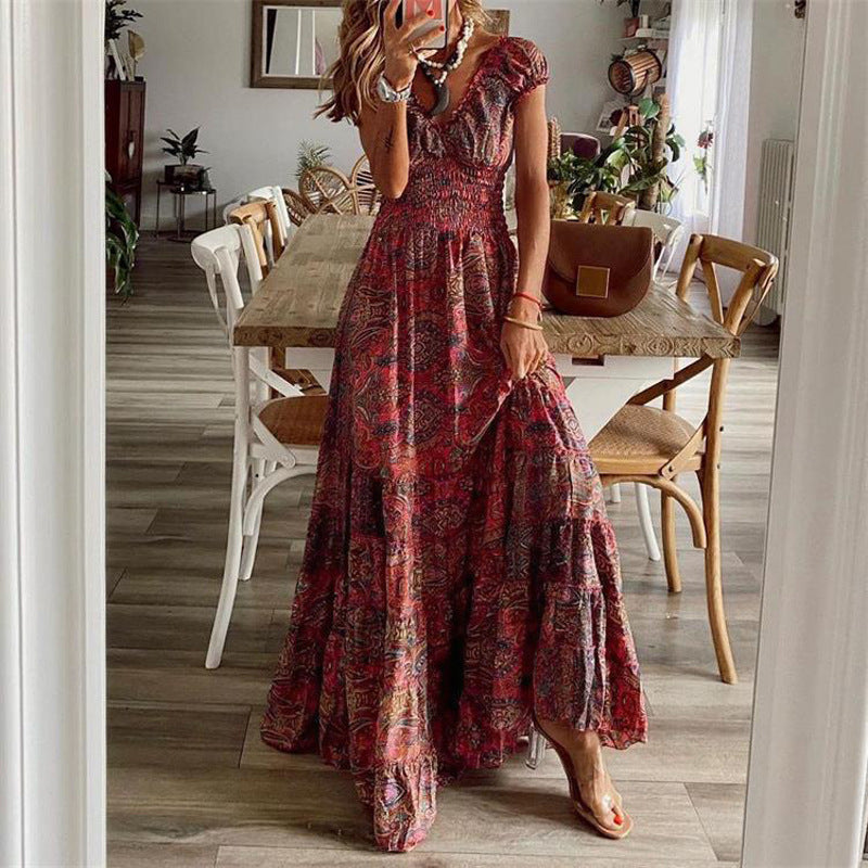 Robe longue style bohème chic pour femme