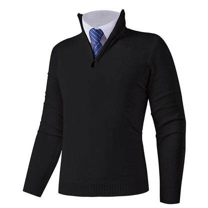 Pull en tricot pour homme moderne, zippé, élastique