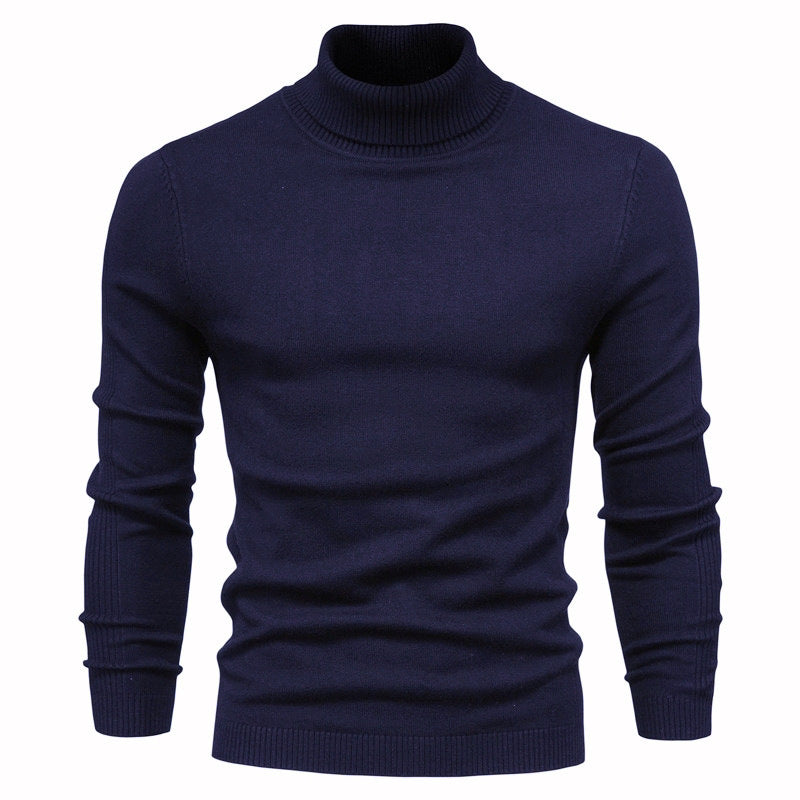 Pull Col Roulé Homme Laine Fine Design Élégant