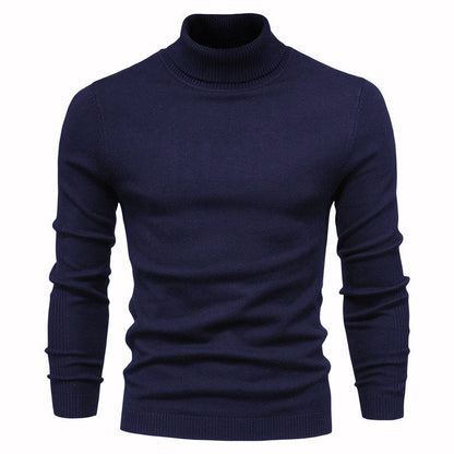 Pull Col Roulé Homme Laine Fine Design Élégant