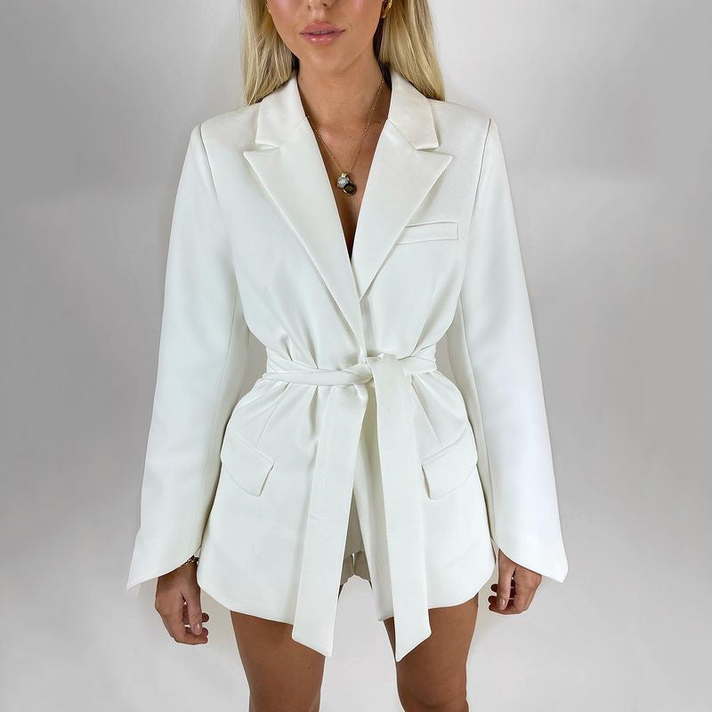 Blazer long élégant pour femme avec poches