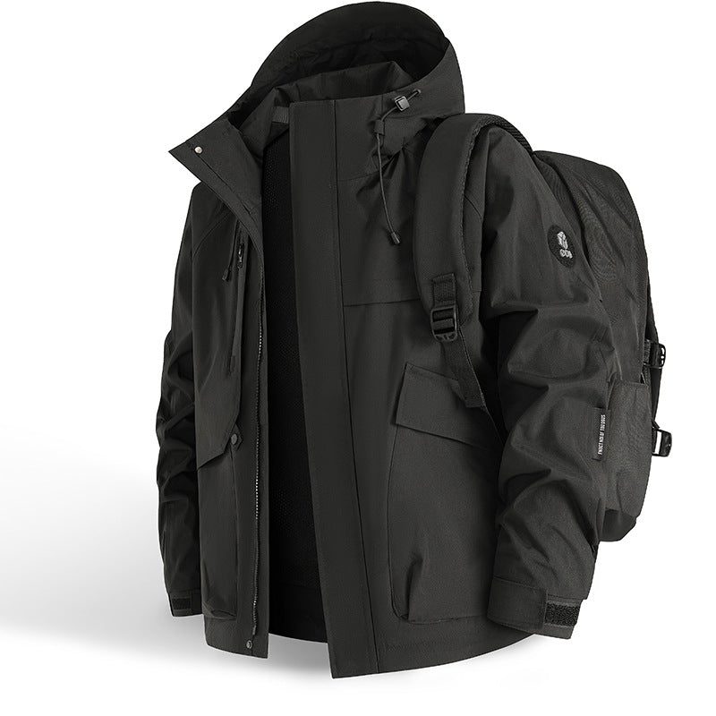 Veste d'extérieur pour homme imperméable pratique réglable