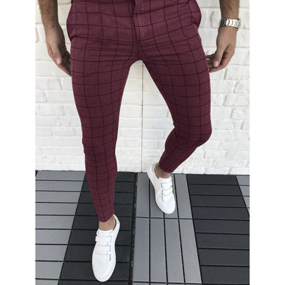Pantalon de costume homme slim carreaux moderne
