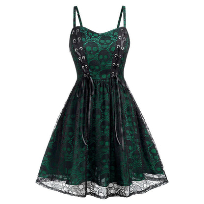 Robe patineuse femme Élégante Dentelle Laçage