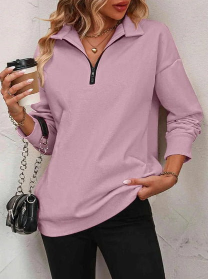 Sweat-shirt Femme Décontracté Fermeture Éclair Sportif