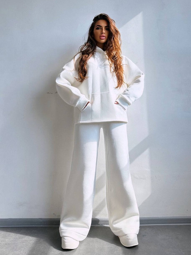 Ensemble Sweat à capuche oversize et jogging large femme