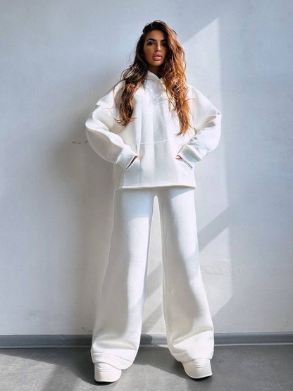 Ensemble Sweat à capuche oversize et jogging large femme