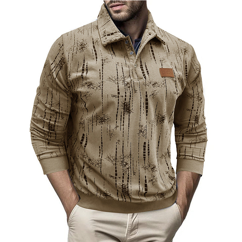 Blouse femme à motifs décontractée boutonnée à col