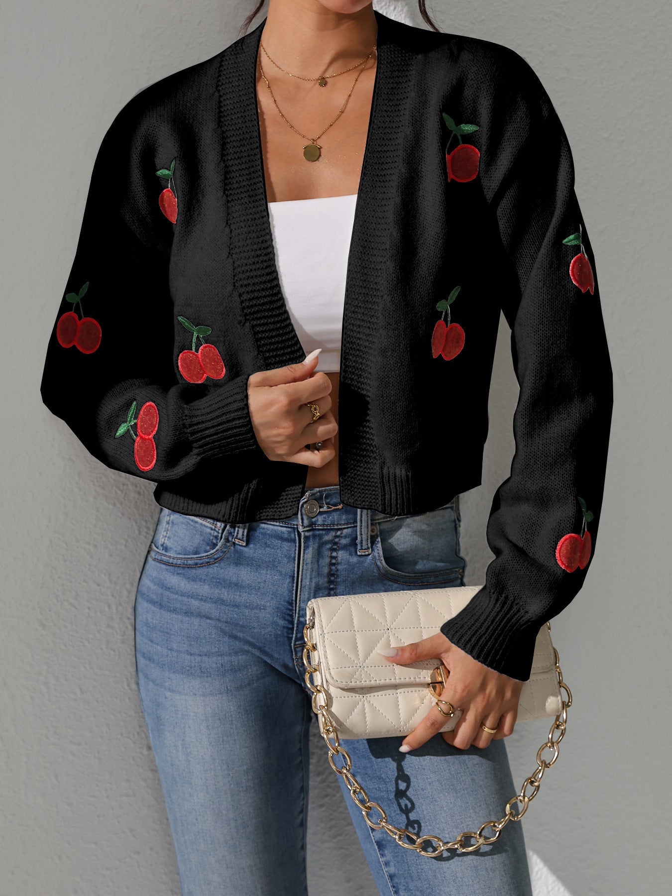 Gilet Tricoté Femme Été Fruité Tendance