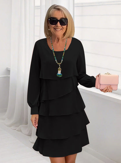 Robe femme manches longues simple élégante