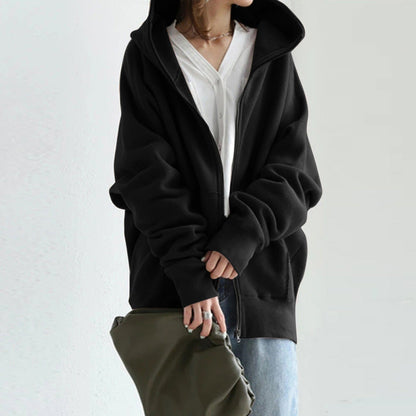 Veste d'hiver confortable capuche fermeture éclair