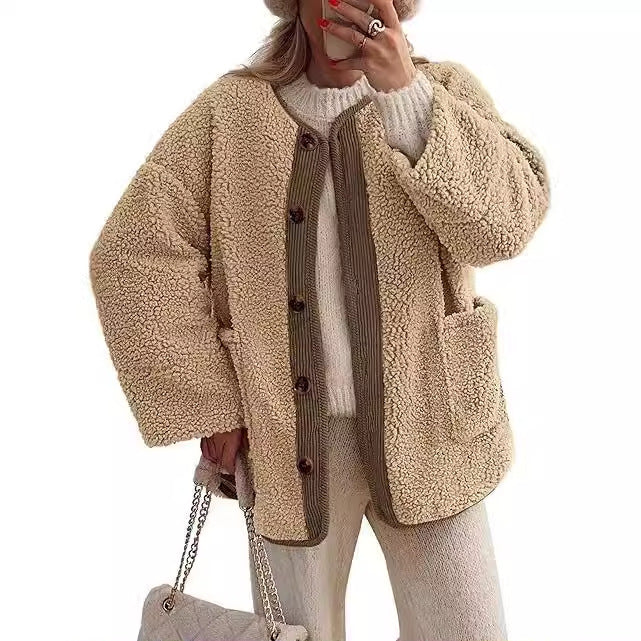 Veste teddy femme en peluche douce