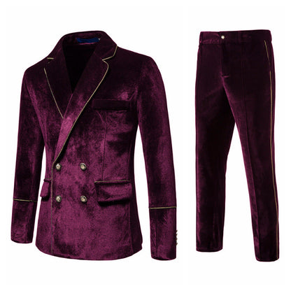 Costume pour homme velours élégant doré