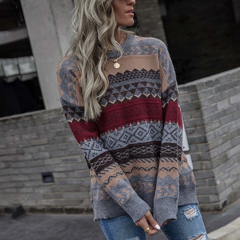 Pull en maille élégant au design géométrique