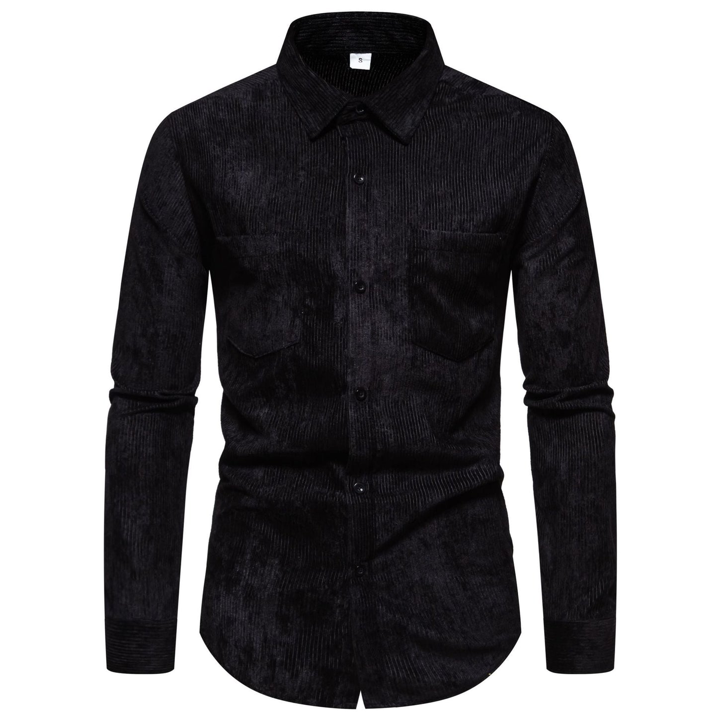Chemise en velours côtelé pour homme Classique Élégante Poche poitrine