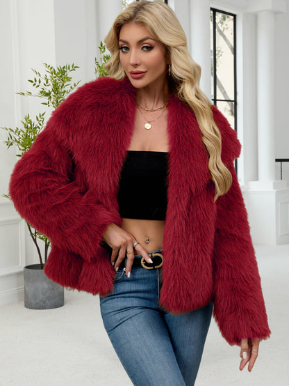 Veste oversize en fausse fourrure douce et volumineuse pour femme