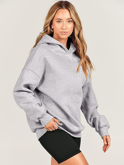Sweat-shirt à capuche oversize décontracté grandes tailles pour femmes