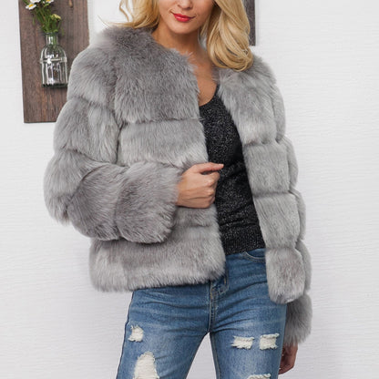 Damen Kunstpelz Jacke Weich Voluminös Elegantes Design - IdealeKleiden