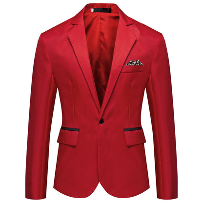 Veste de costume élégante en satin noir pour homme