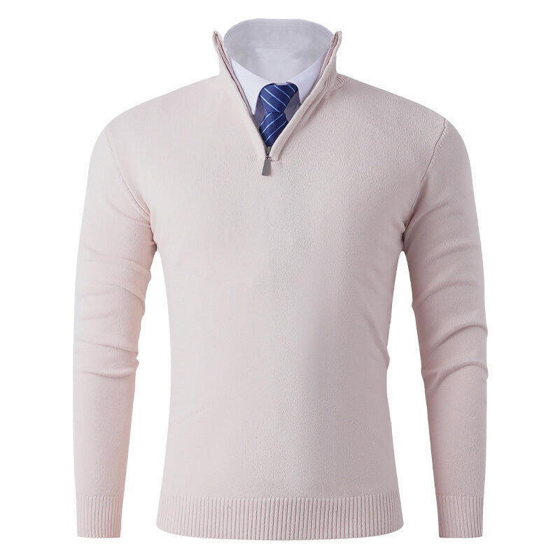 Pull en tricot pour homme moderne, zippé, élastique