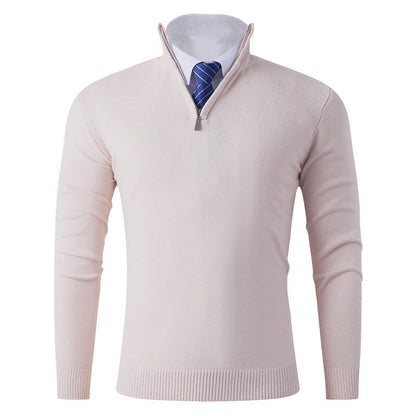 Pull en tricot pour homme moderne, zippé, élastique