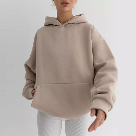 Großer Damen Hoodie Kuschelig Weich Mit Kängurutasche - IdealeKleiden