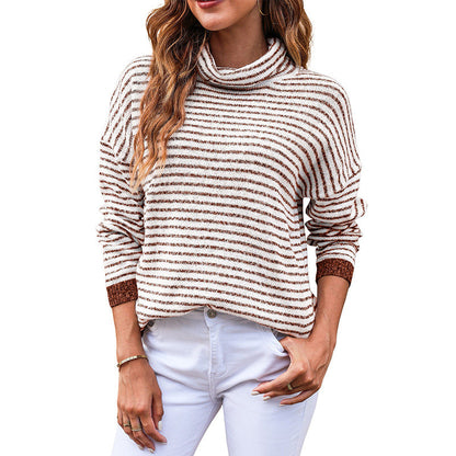 Pull col roulé femme Doux Manches longues Mélange de laine