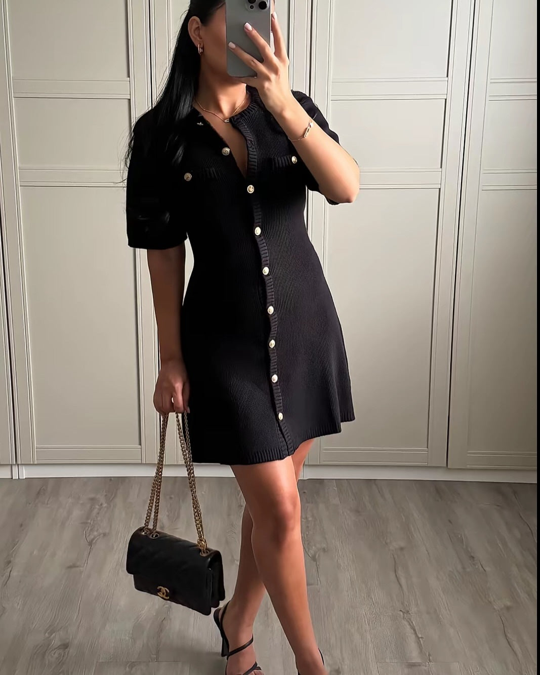 Robe pull femme élégante à manches courtes