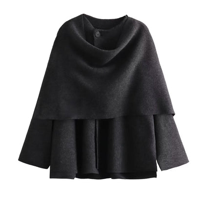Femmes Poncho-Veste Asymétrique Jeté Polaire Doux