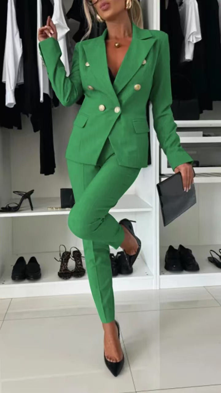 Blazer tendance coupe slim croisé costume de bureau