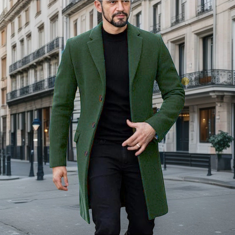 Manteau en laine élégant gris pour homme