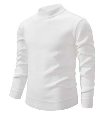 Pull en tricot pour homme, col montant moderne, look élégant