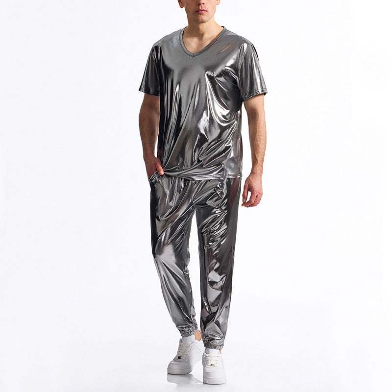 Haut de sport pour homme Brillant Col en VFitness