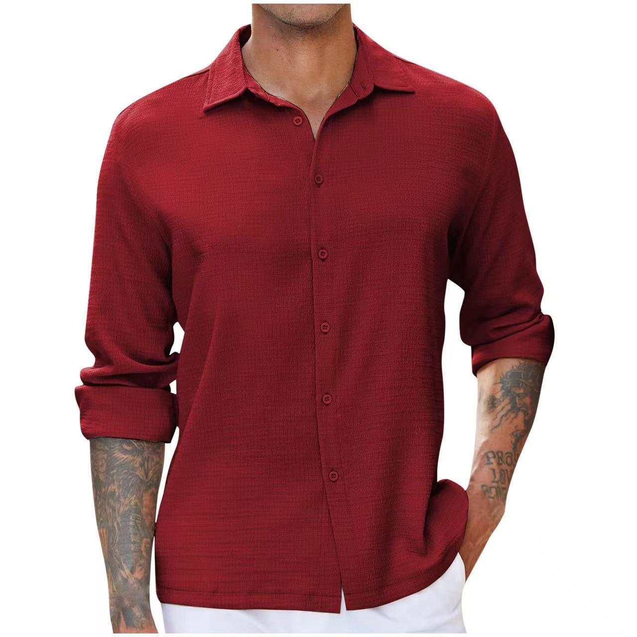 Herren Langarmhemd Elegantes Design - IdealeKleiden