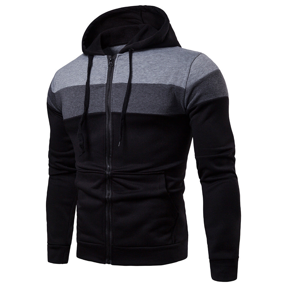 Veste de sport pour hommes, design color block, à capuche