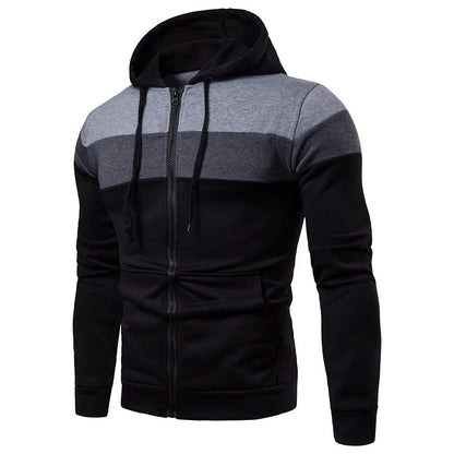 Veste de sport pour hommes, design color block, à capuche