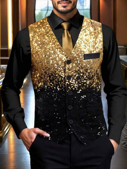 Gilet de cérémonie homme motif pailleté