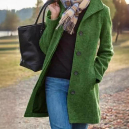 Manteau en laine pour femme élégant long simple