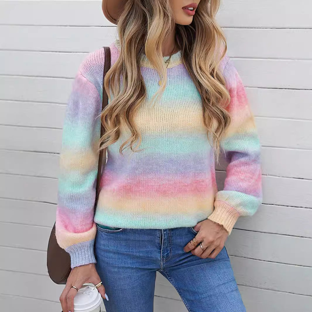 Pull Femme Dégradé Moderne Coupe Ample