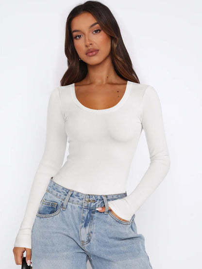Haut à manches longues élégant pour femme, style moderne