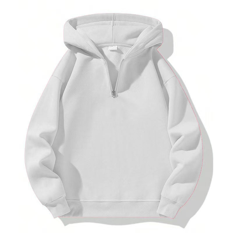 Sweat-shirt sport homme capuche demi-zip