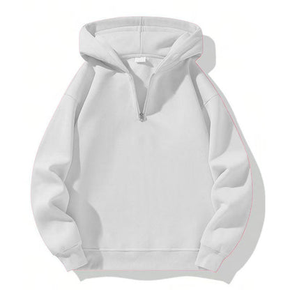 Sweat-shirt sport homme capuche demi-zip