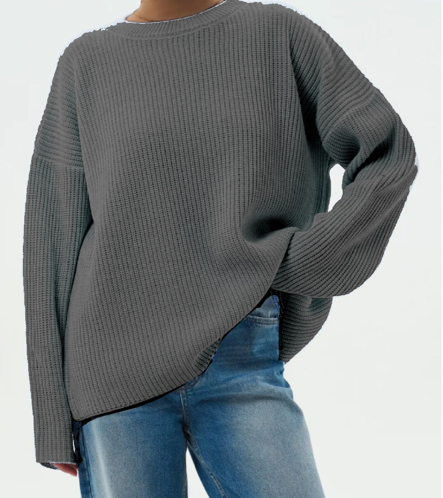 Pull-over Femme Tricot Grossier Décontracté Moderne
